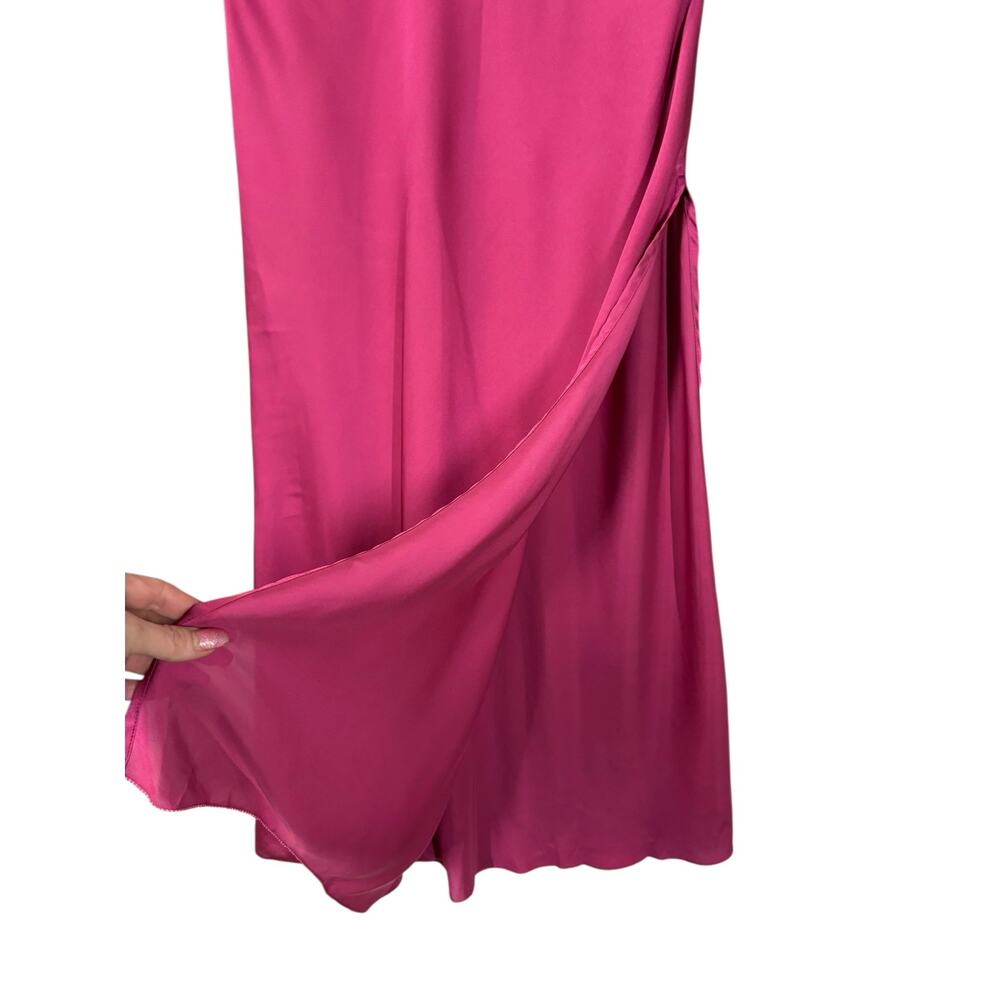 Free People Satin Midi Skirt in Magenta - Picture 6 of 10
